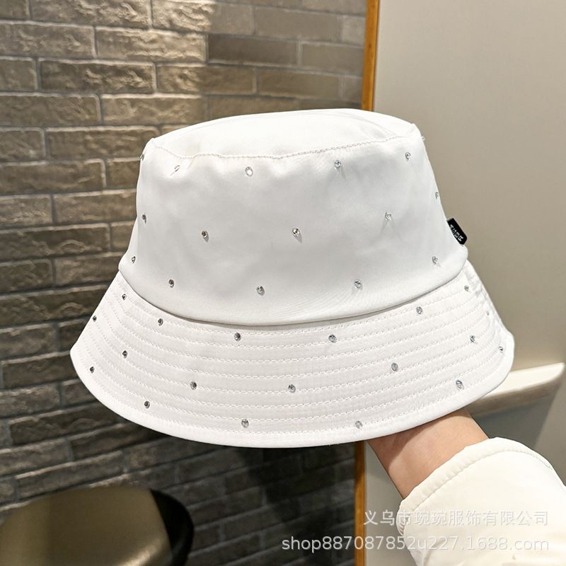 Satin-Look Rhinestone Bucket Hat, view 5