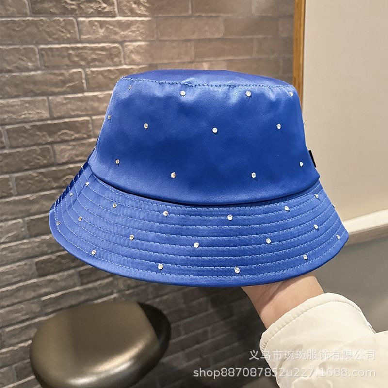 Satin-Look Rhinestone Bucket Hat, view 6