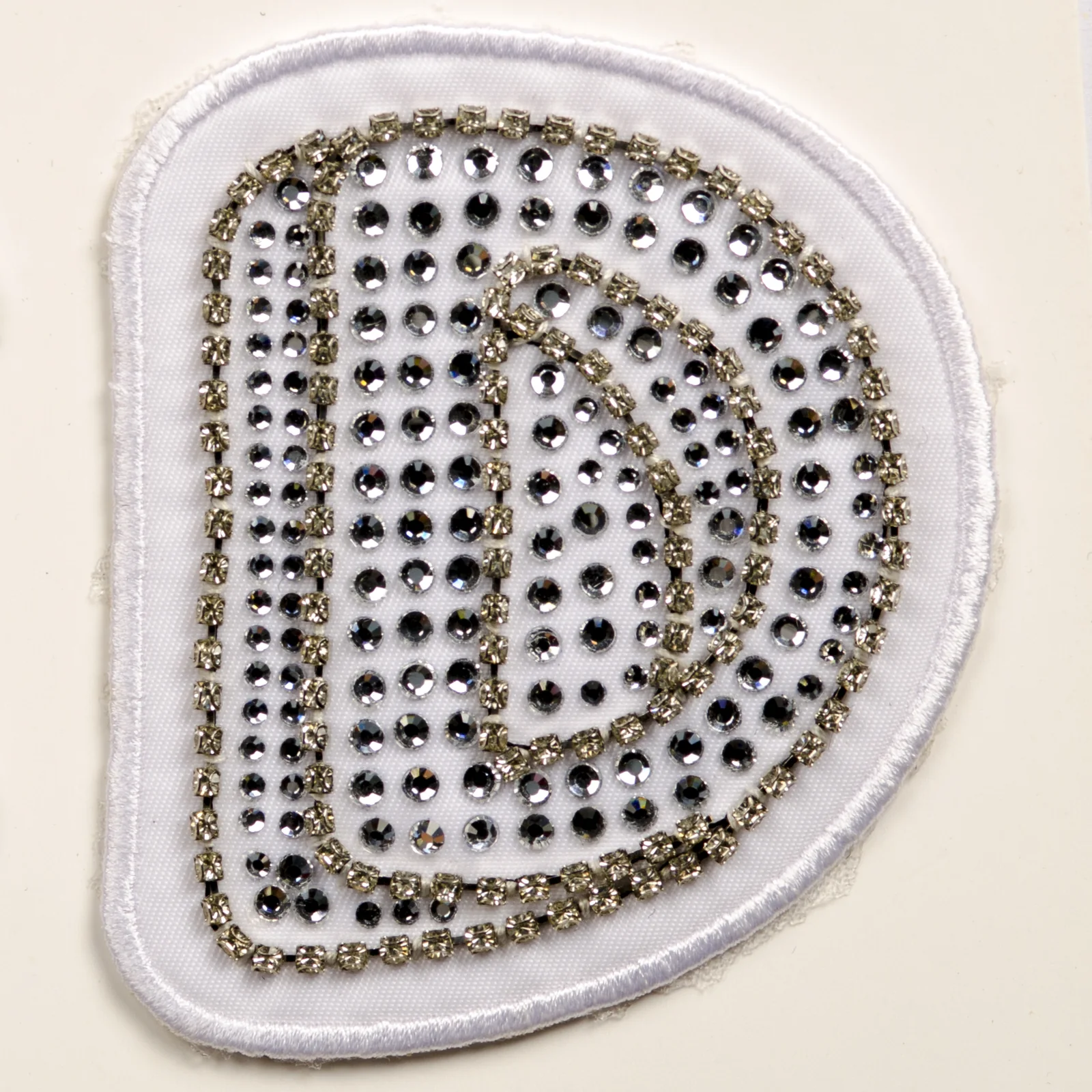 White Embroidered Initials with Crystal Edges, view 8