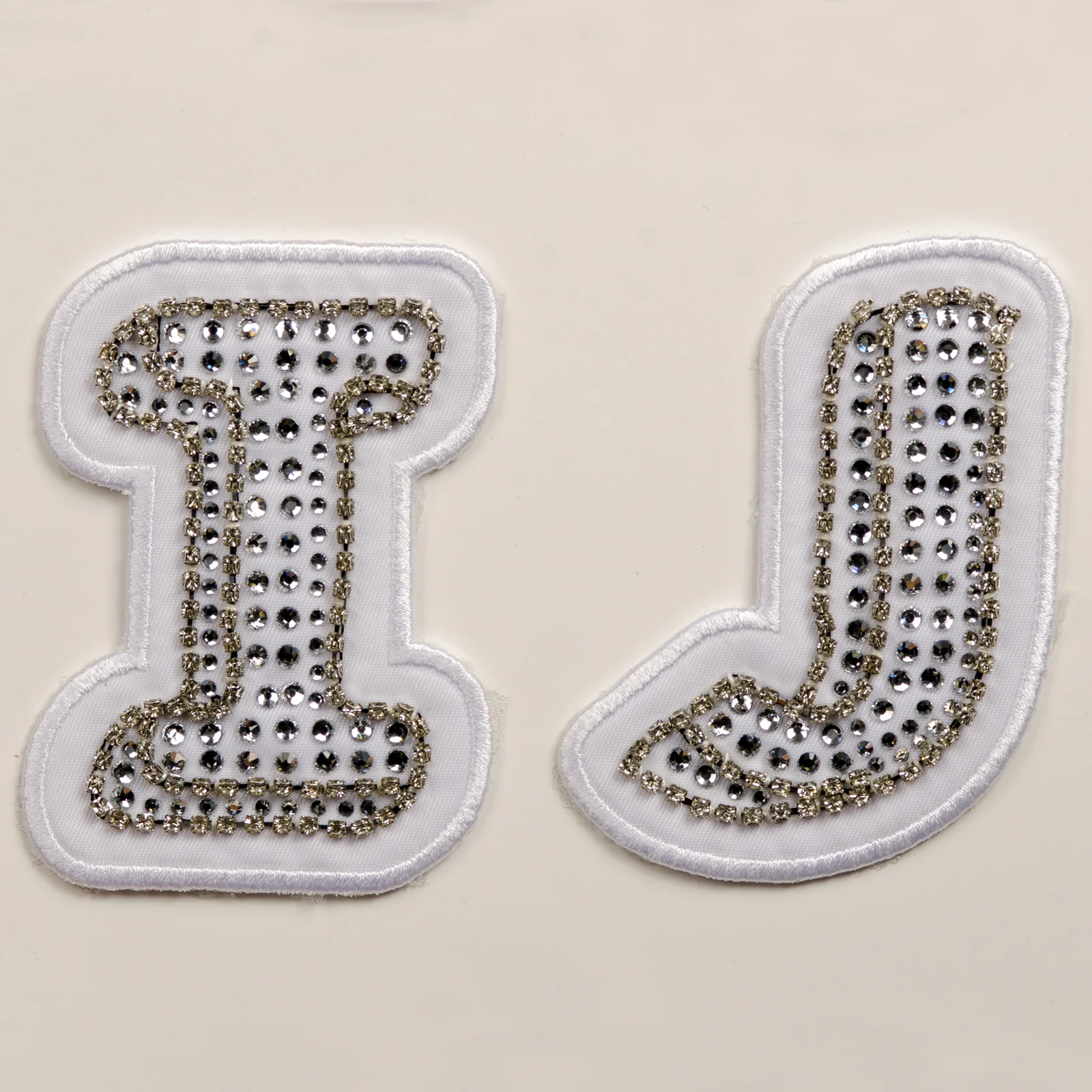 White Embroidered Initials with Crystal Edges, view 11