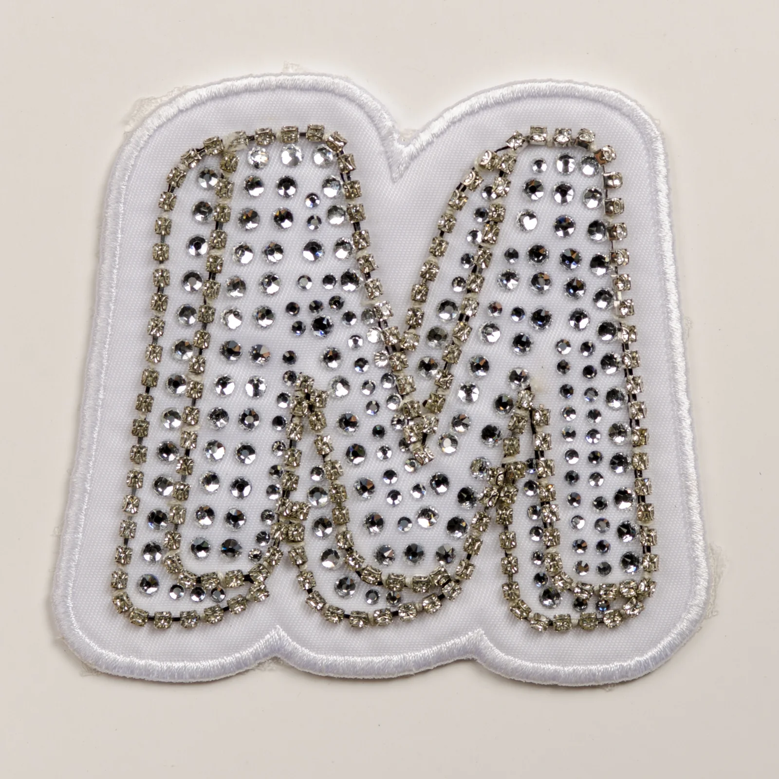 White Embroidered Initials with Crystal Edges, view 14