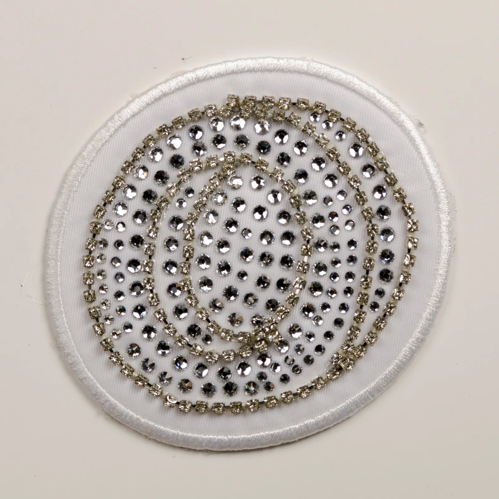 White Embroidered Initials with Crystal Edges, view 15