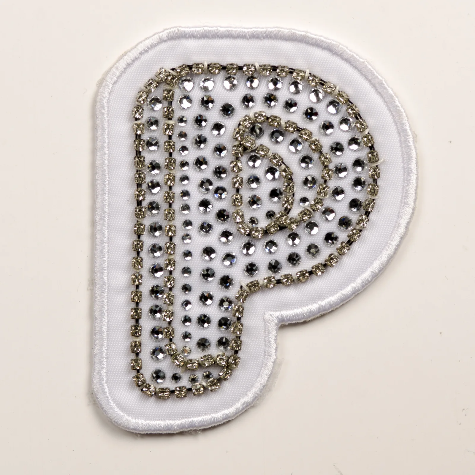White Embroidered Initials with Crystal Edges, view 16