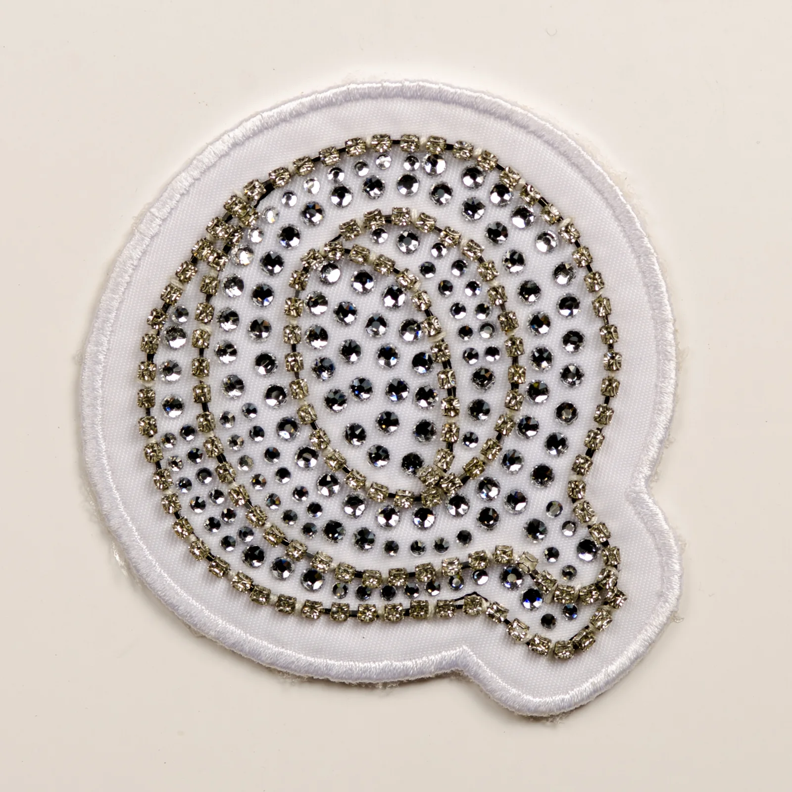 White Embroidered Initials with Crystal Edges, view 17