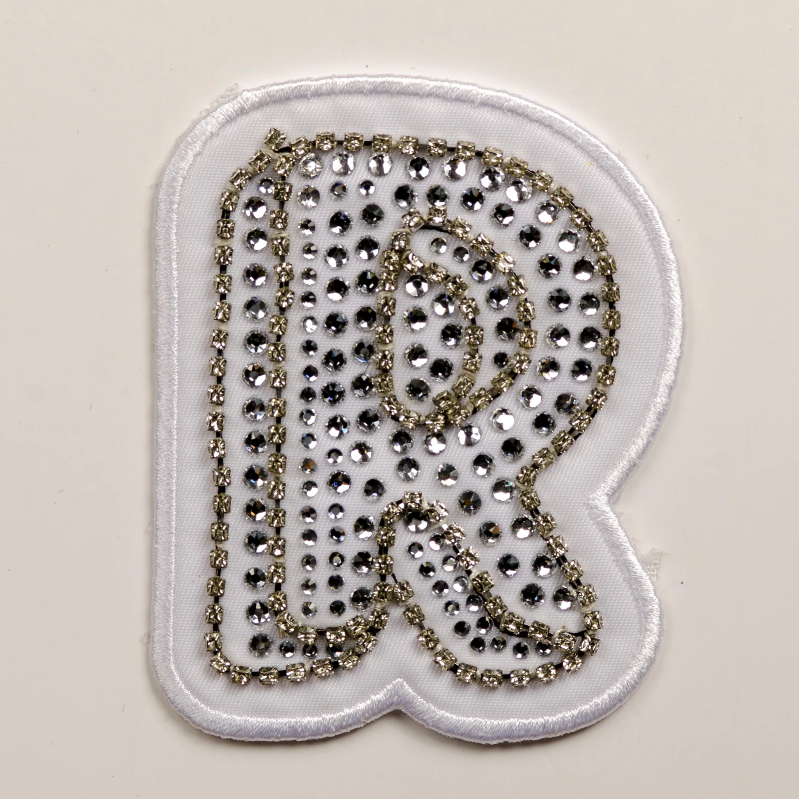 White Embroidered Initials with Crystal Edges, view 18