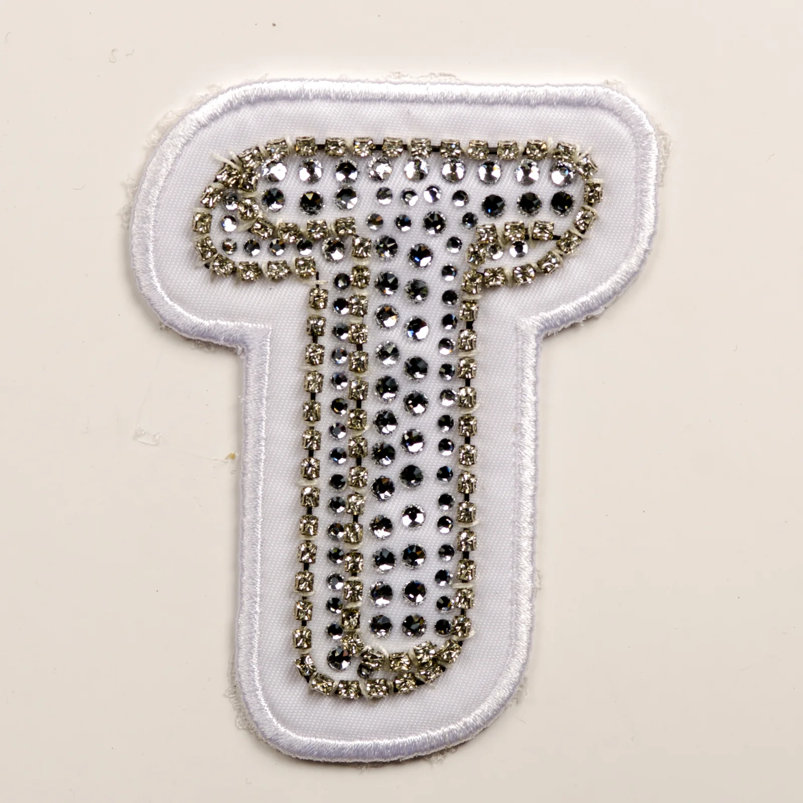 White Embroidered Initials with Crystal Edges, view 20