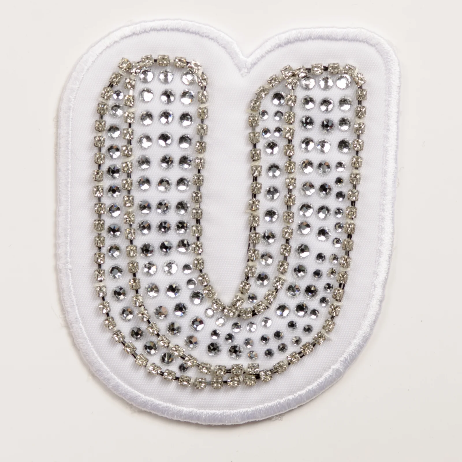 White Embroidered Initials with Crystal Edges, view 21