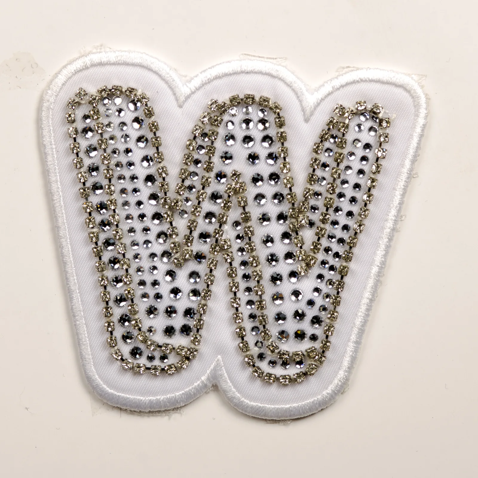 White Embroidered Initials with Crystal Edges, view 23