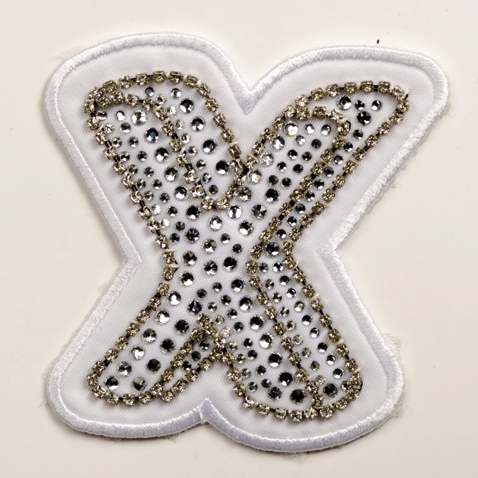 White Embroidered Initials with Crystal Edges, view 24