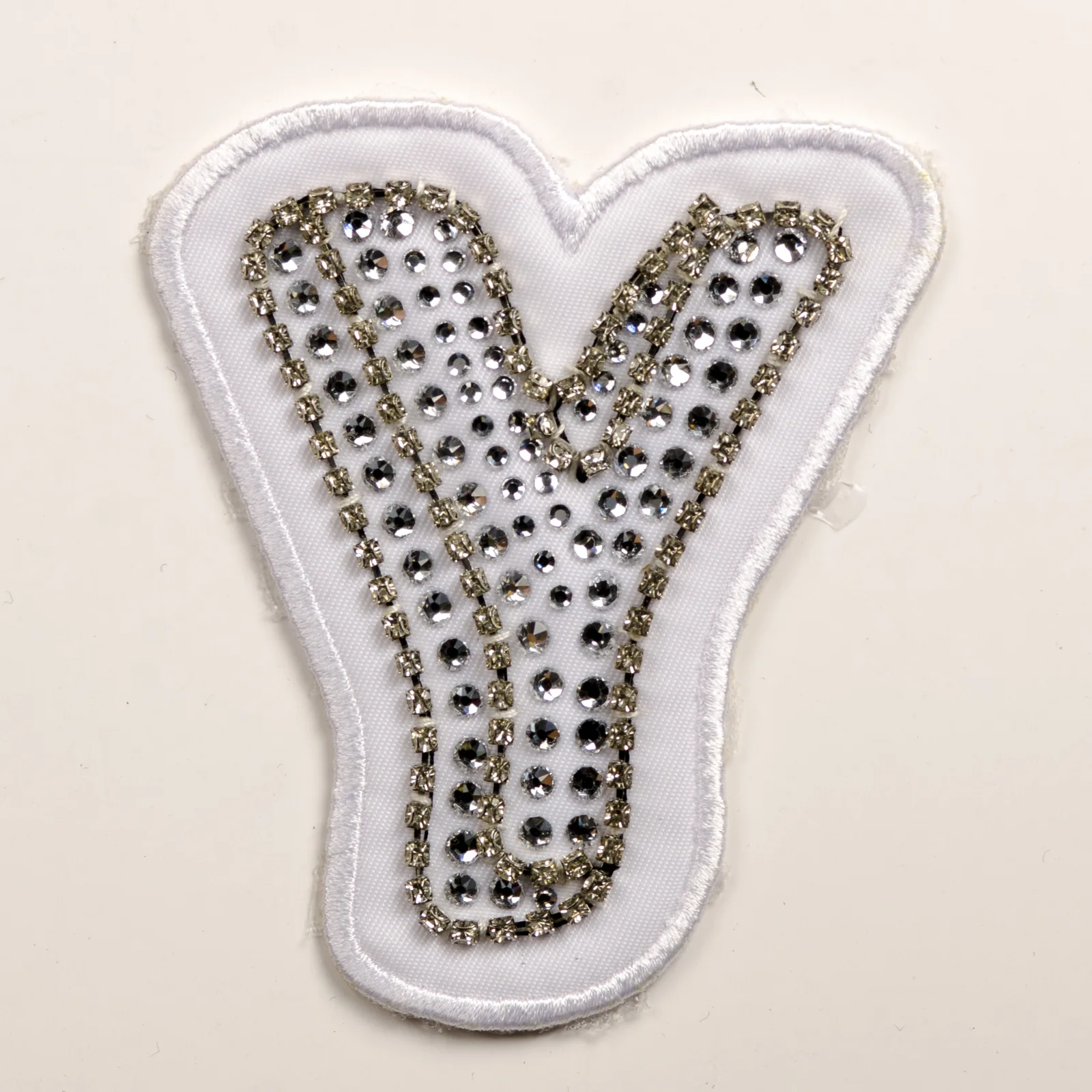 White Embroidered Initials with Crystal Edges, view 25