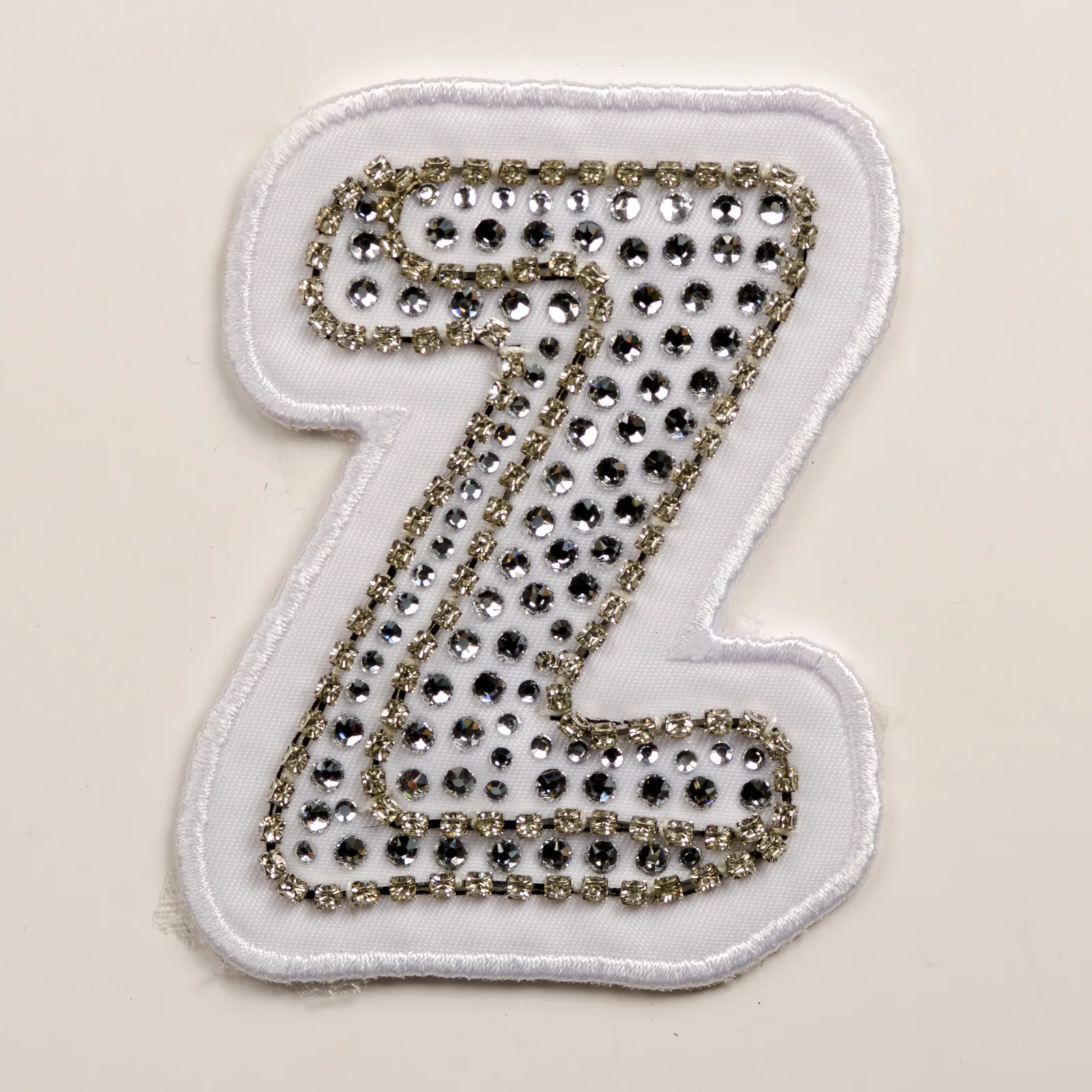 White Embroidered Initials with Crystal Edges, view 26