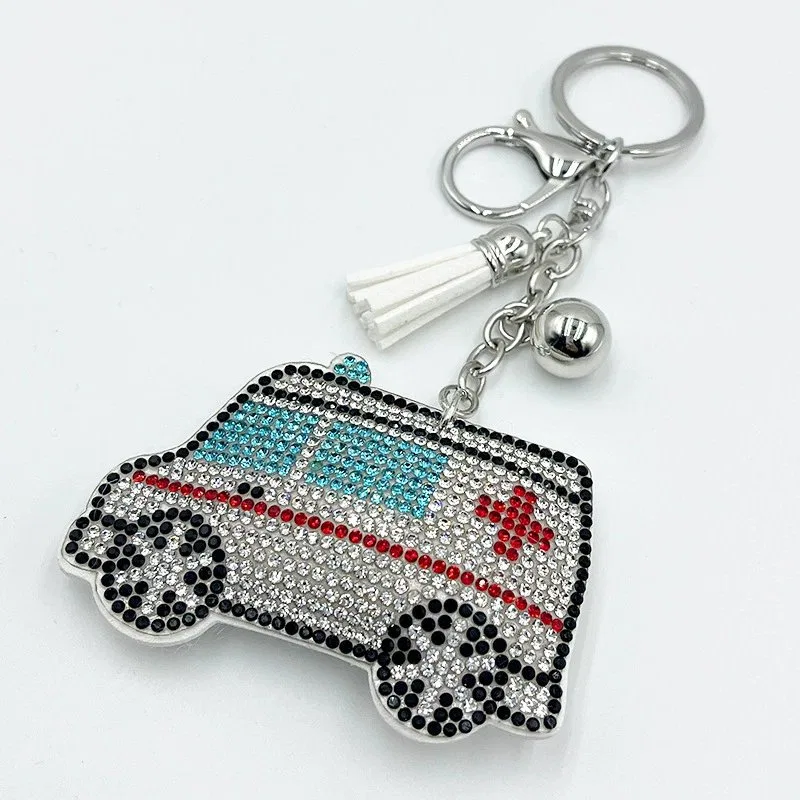Crystal Ambulance Vehicle Bag Charm, view 2