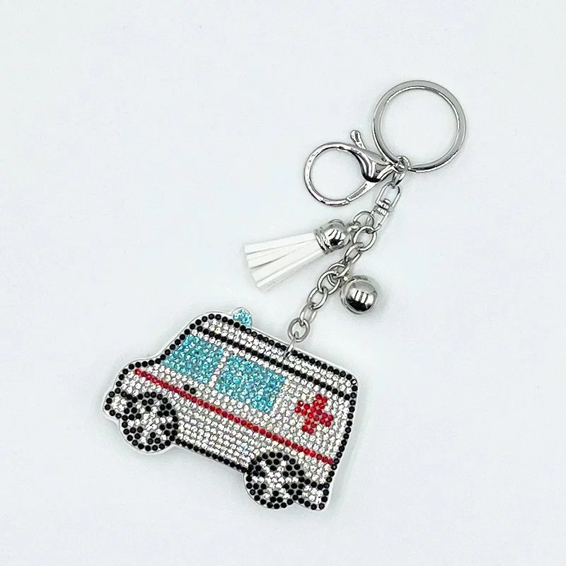 Crystal Ambulance Vehicle Bag Charm, view 4