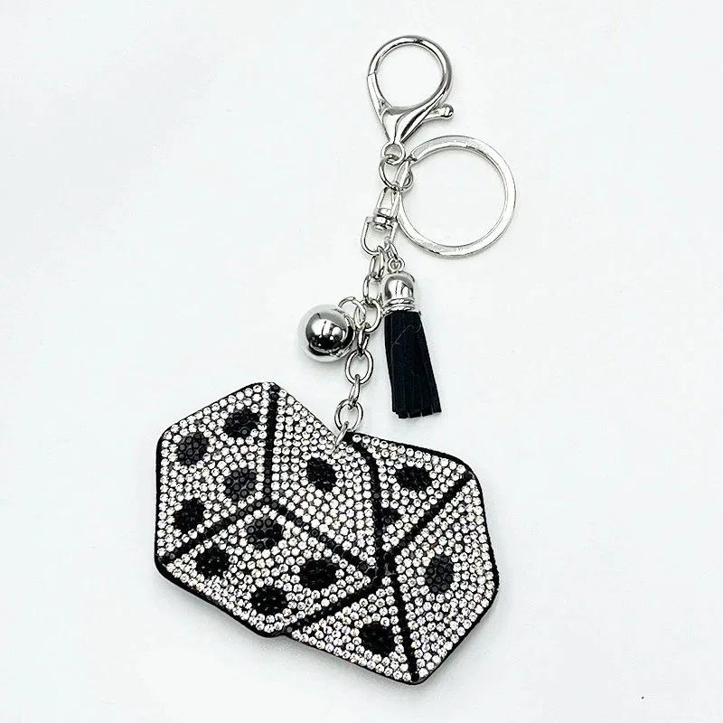 Flat Double-Dice Stone Outline Charm, view 2