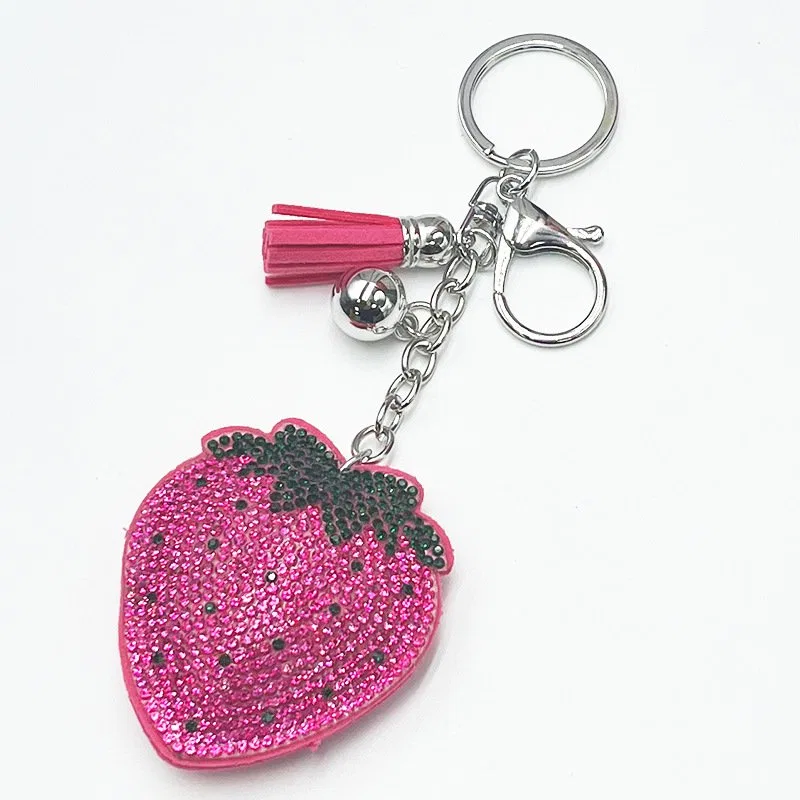Red-or-Pink Strawberry Tassel Charms, view 2