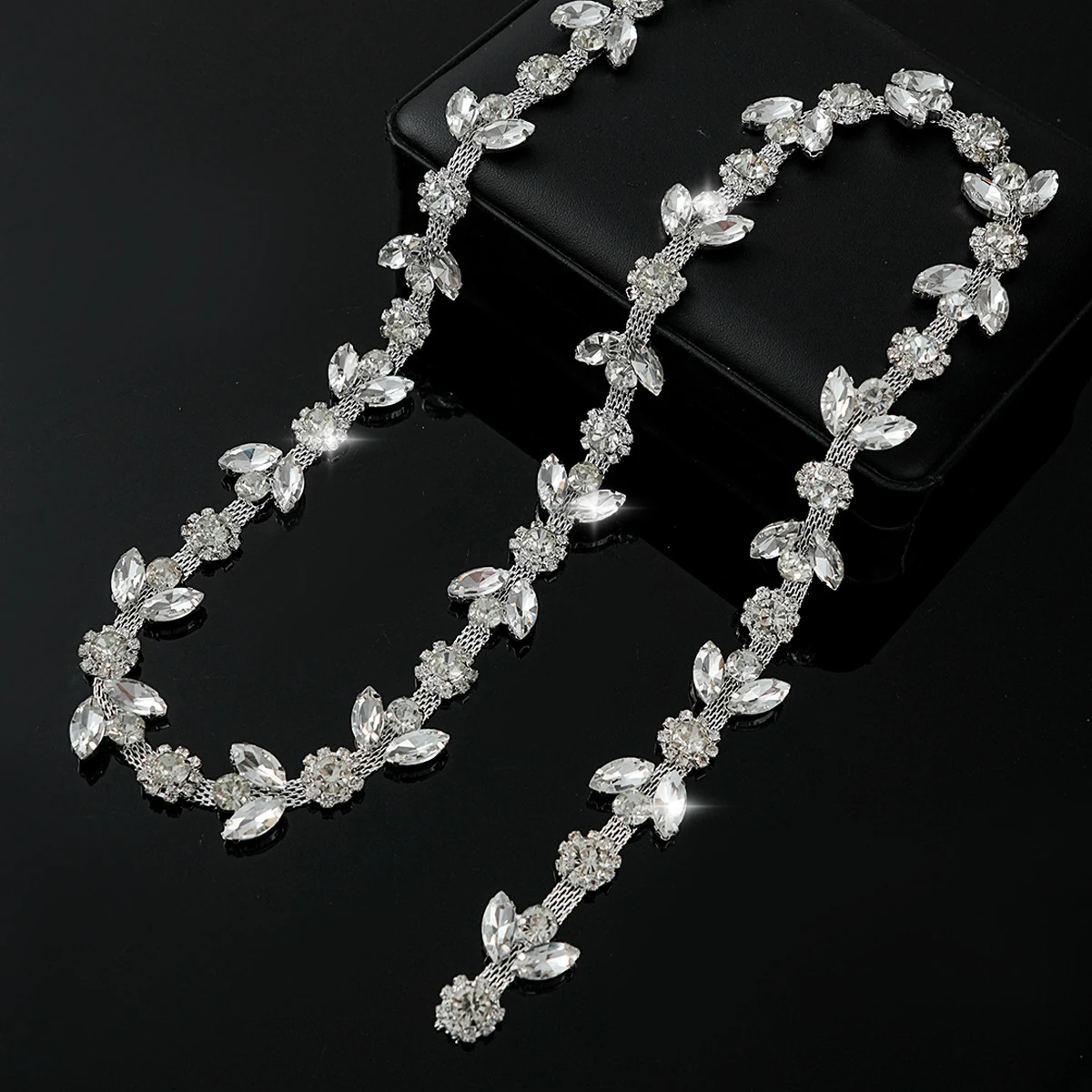 Sparse and Dense Colored Rhinestone Chain Trim, reference view 5