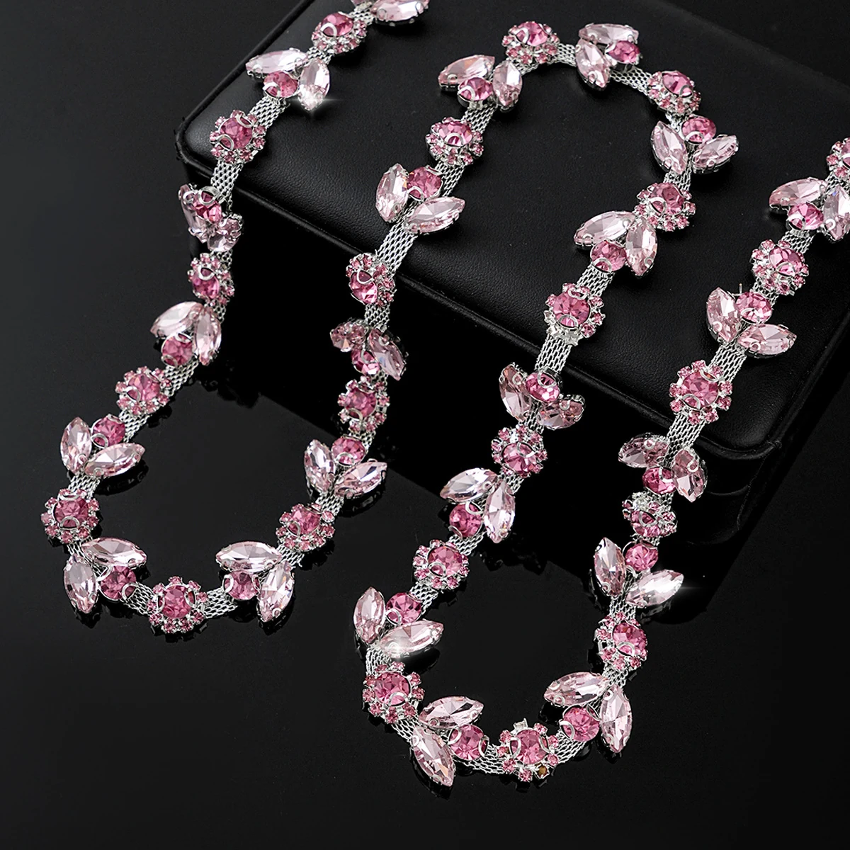 Sparse and Dense Colored Rhinestone Chain Trim, reference view 9