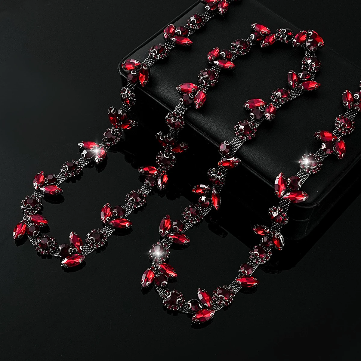 Sparse and Dense Colored Rhinestone Chain Trim, reference view 13