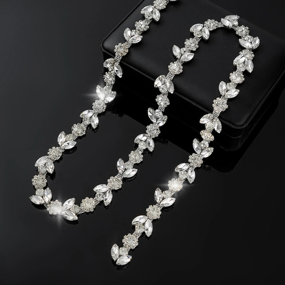 Sparse and Dense Colored Rhinestone Chain Trim, reference view 14