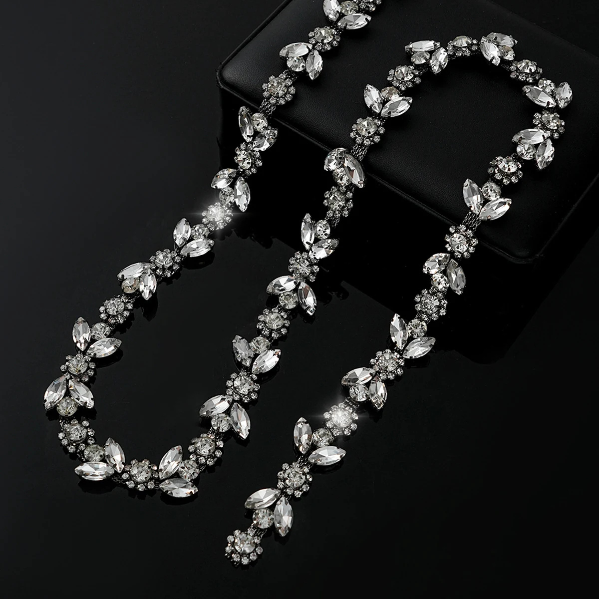 Sparse and Dense Colored Rhinestone Chain Trim, reference view 15