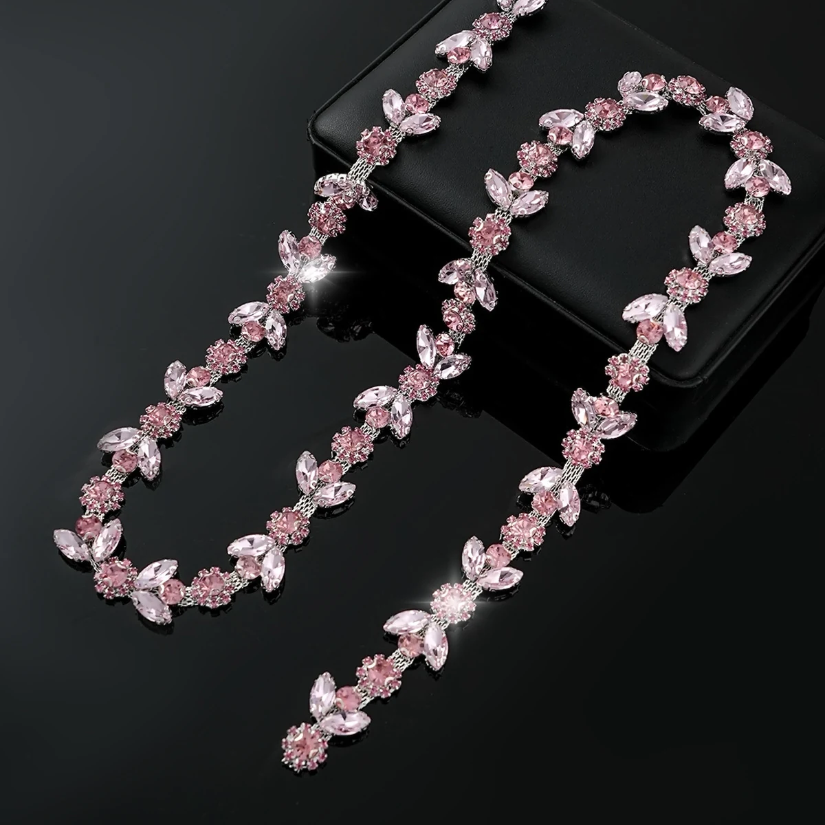 Sparse and Dense Colored Rhinestone Chain Trim, reference view 17