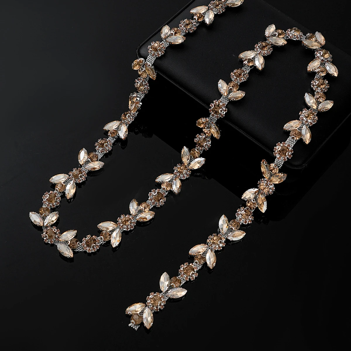 Sparse and Dense Colored Rhinestone Chain Trim, reference view 18