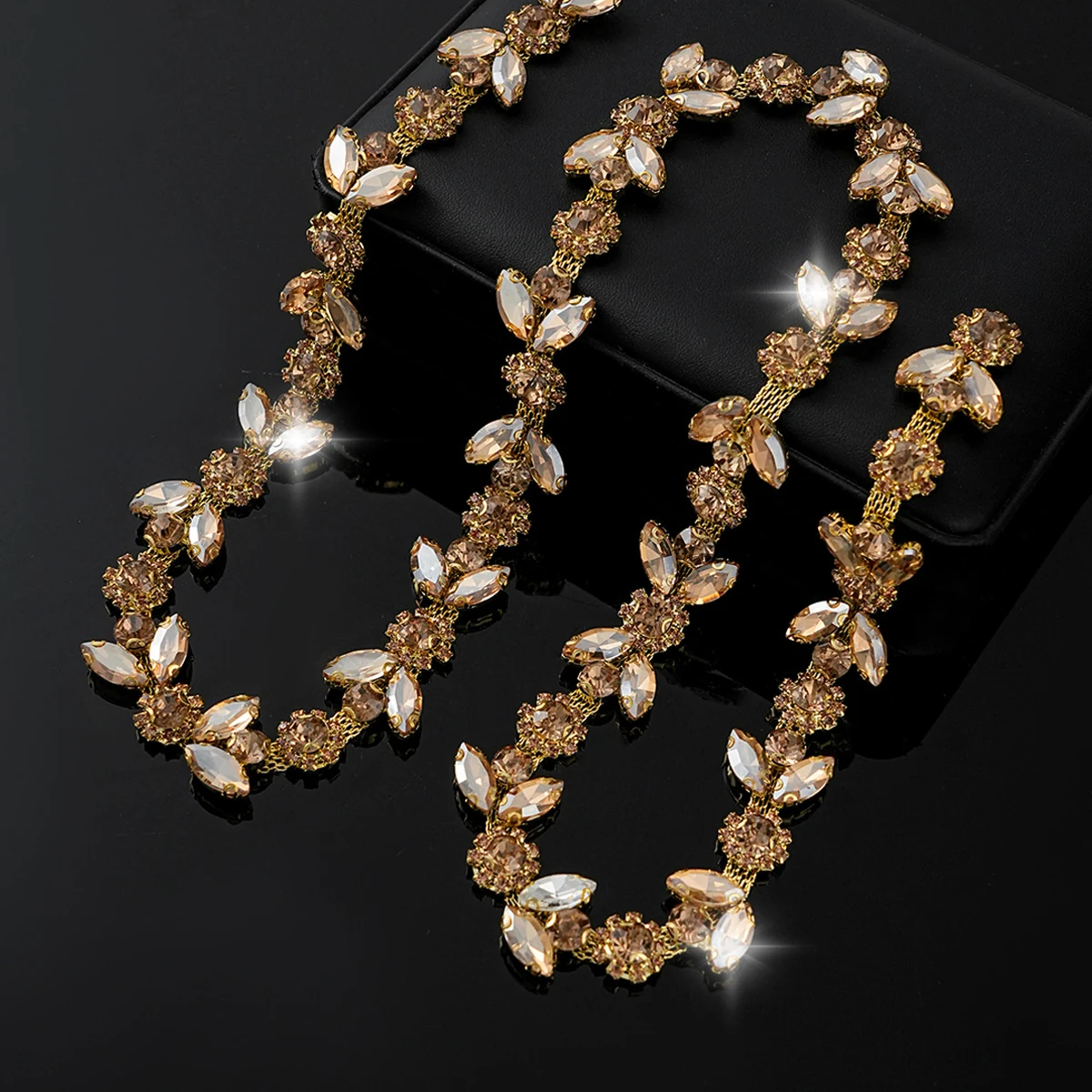 Sparse and Dense Colored Rhinestone Chain Trim, reference view 19