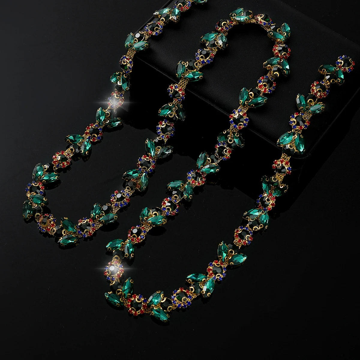 Sparse and Dense Colored Rhinestone Chain Trim, reference view 20