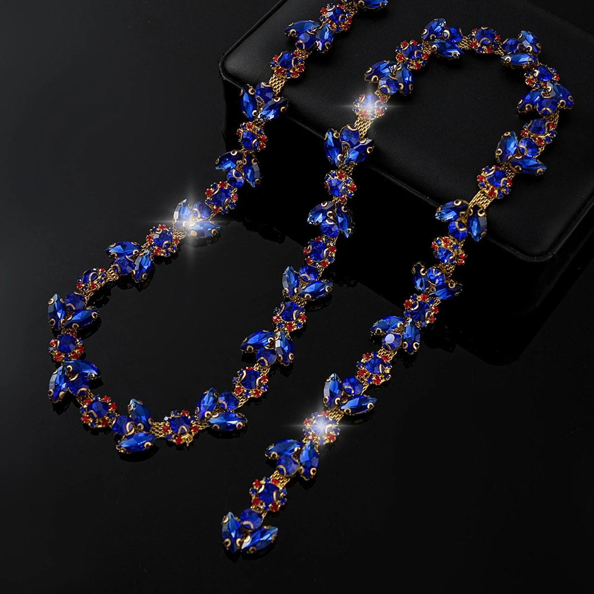 Sparse and Dense Colored Rhinestone Chain Trim, reference view 22