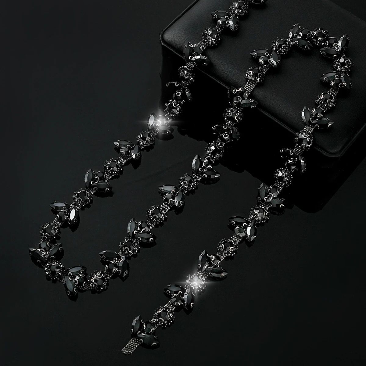 Sparse and Dense Colored Rhinestone Chain Trim, reference view 23
