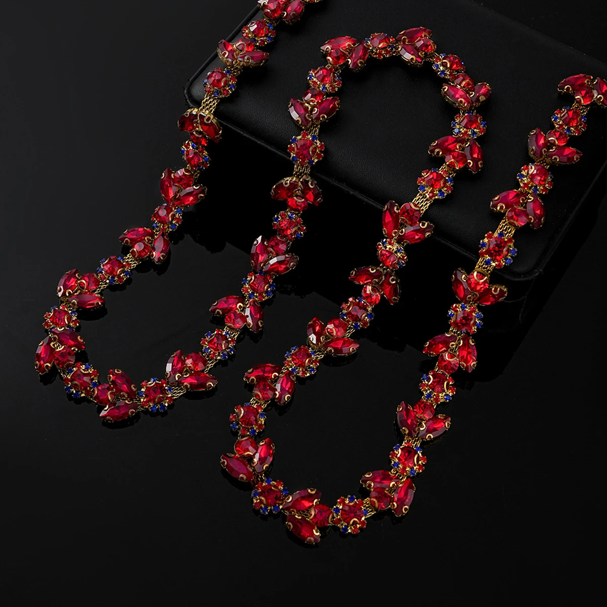 Sparse and Dense Colored Rhinestone Chain Trim, reference view 24