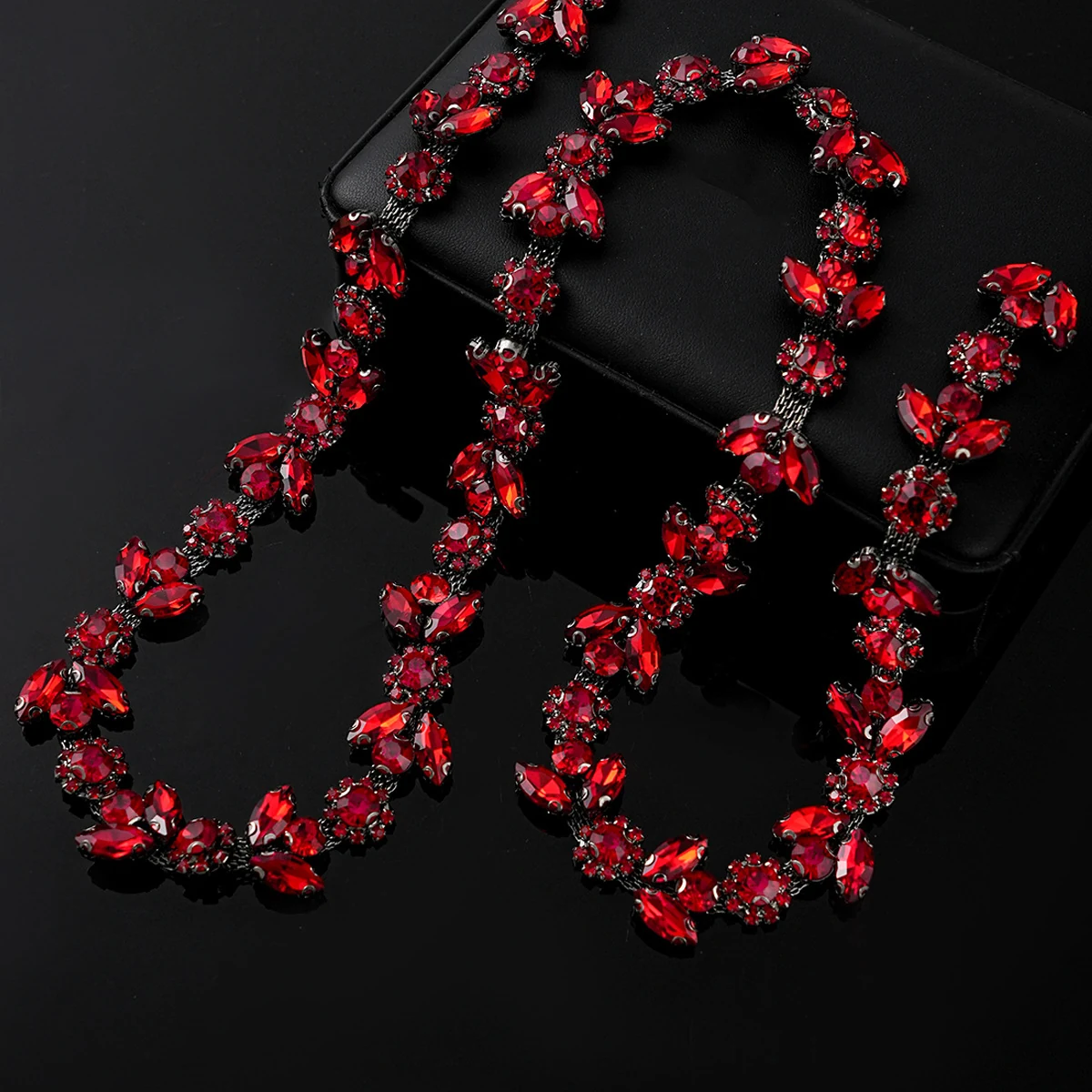 Sparse and Dense Colored Rhinestone Chain Trim, reference view 25