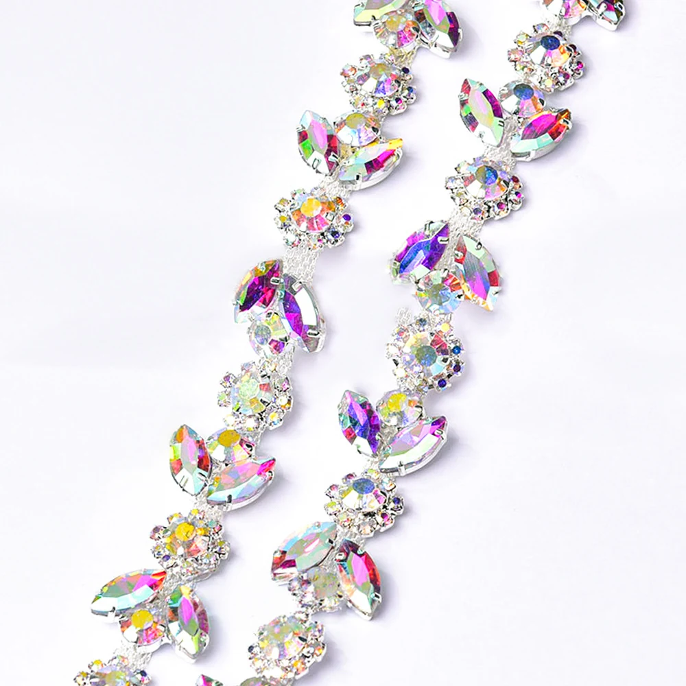 Sparse and Dense Colored Rhinestone Chain Trim, reference view 26