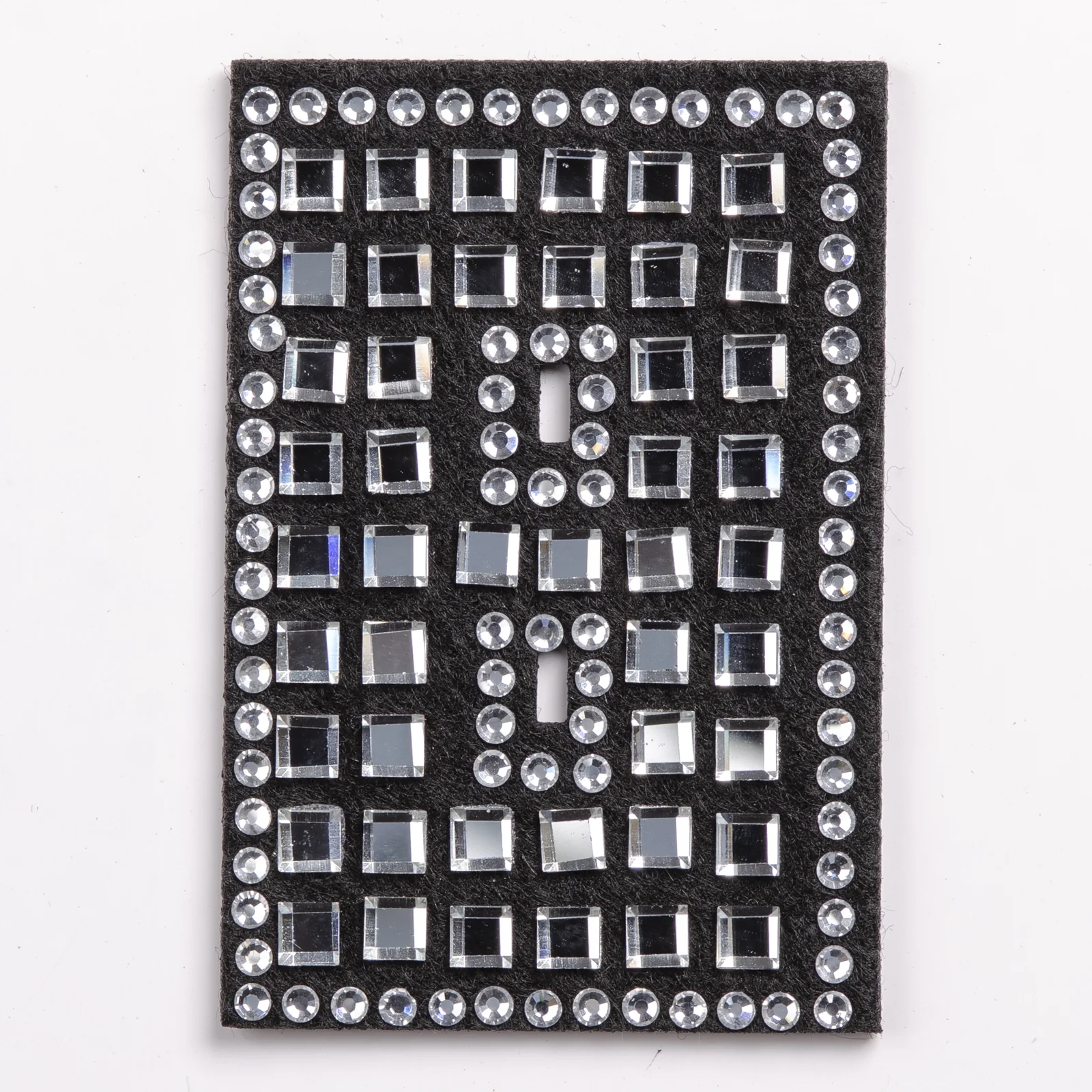 Black Grid-Set Square-Crystal Letter Patches, view 4