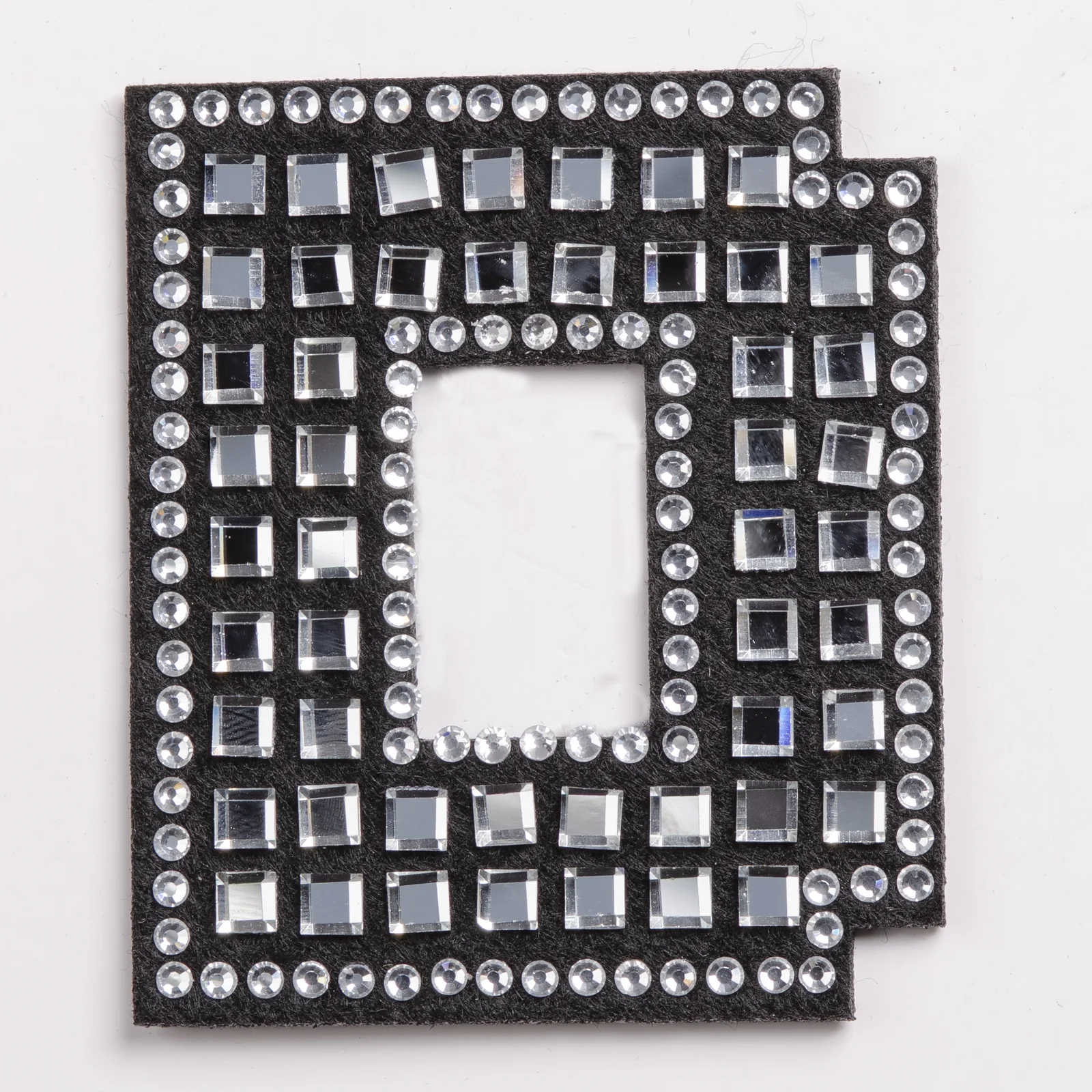Black Grid-Set Square-Crystal Letter Patches, view 6