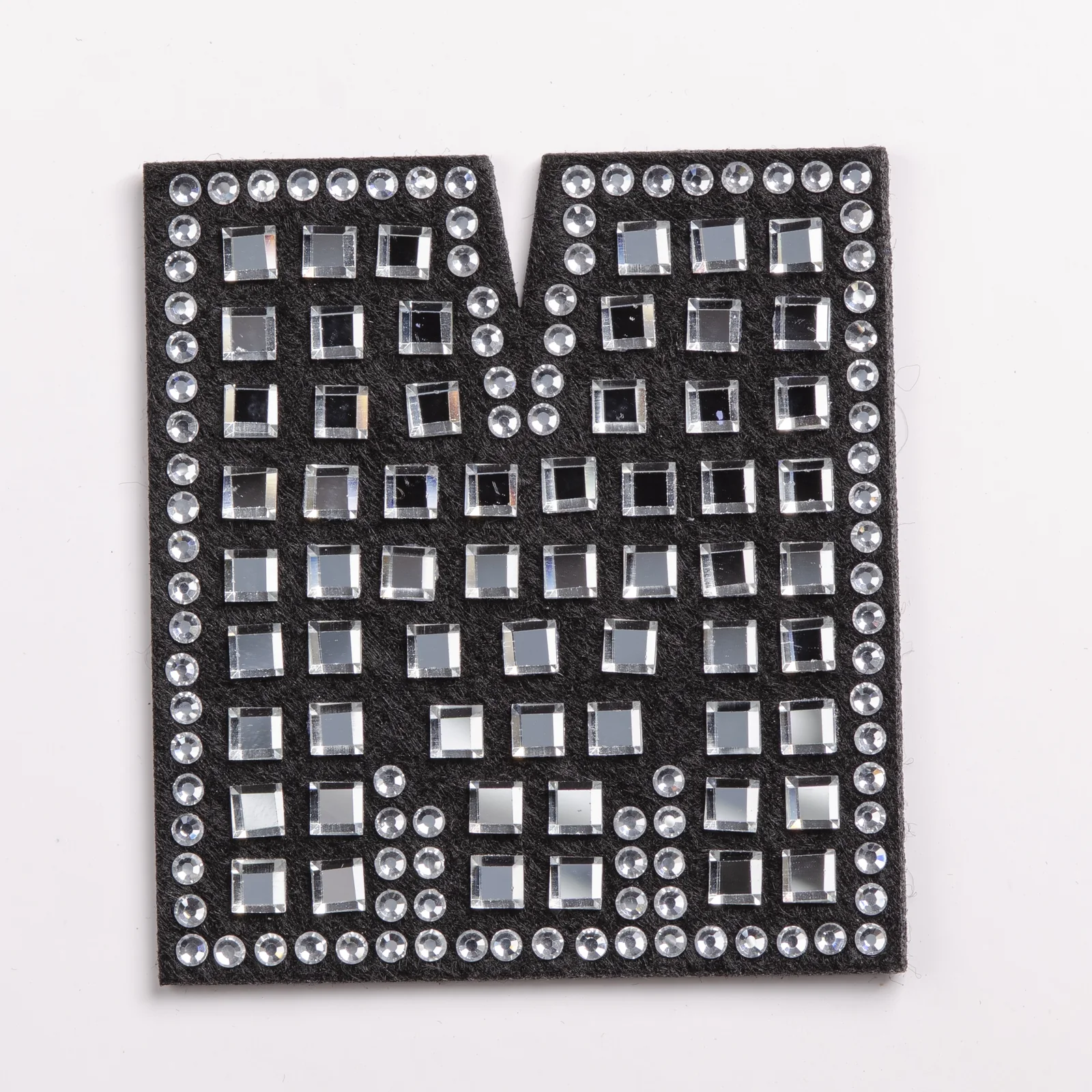 Black Grid-Set Square-Crystal Letter Patches, view 14