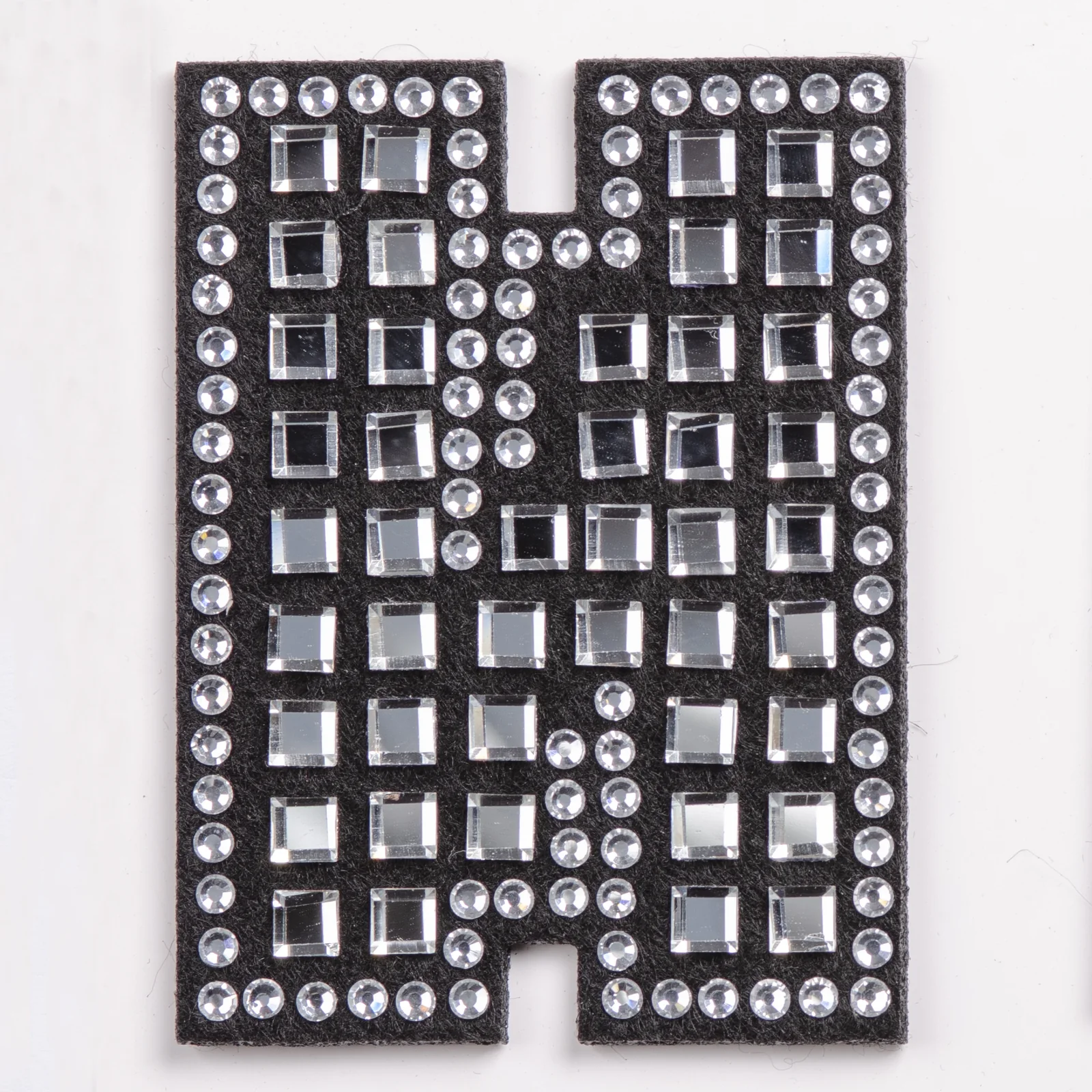 Black Grid-Set Square-Crystal Letter Patches, view 15