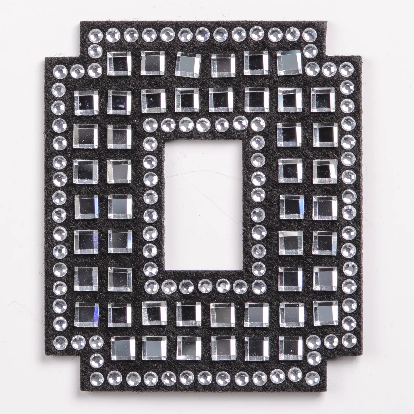 Black Grid-Set Square-Crystal Letter Patches, view 16