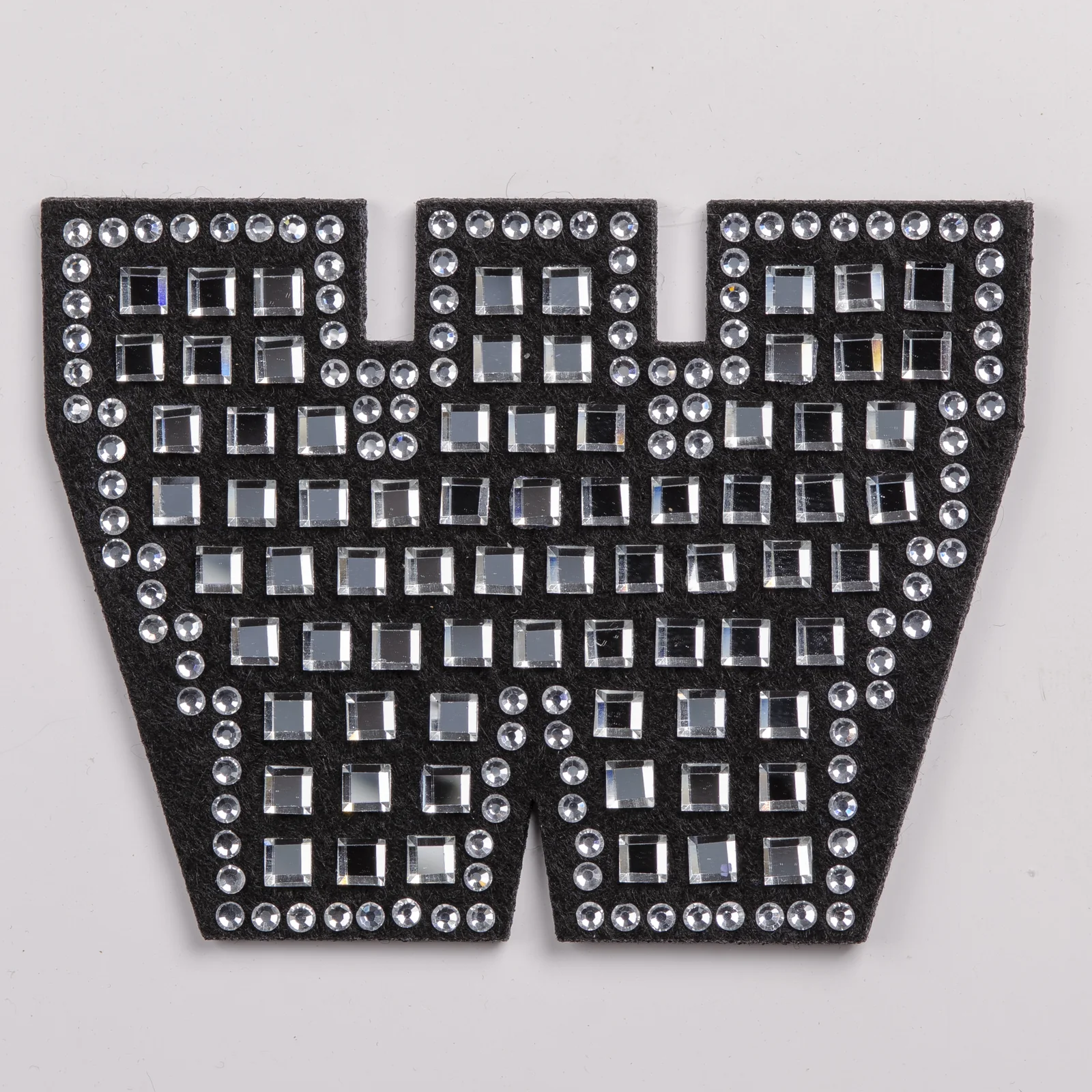 Black Grid-Set Square-Crystal Letter Patches, view 24