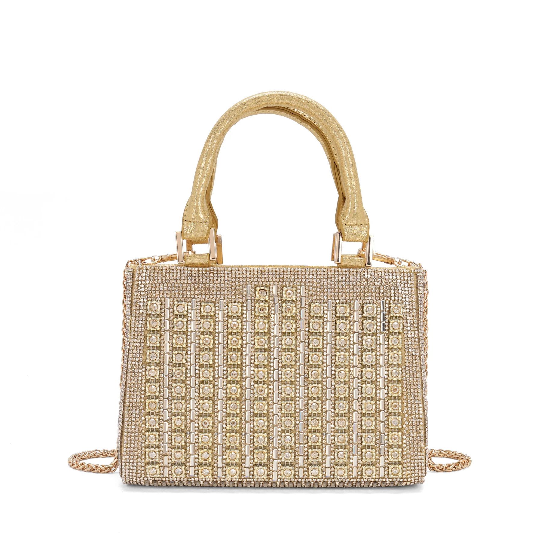 Structured Rhinestone Top-Handle Evening Bag, reference view 2