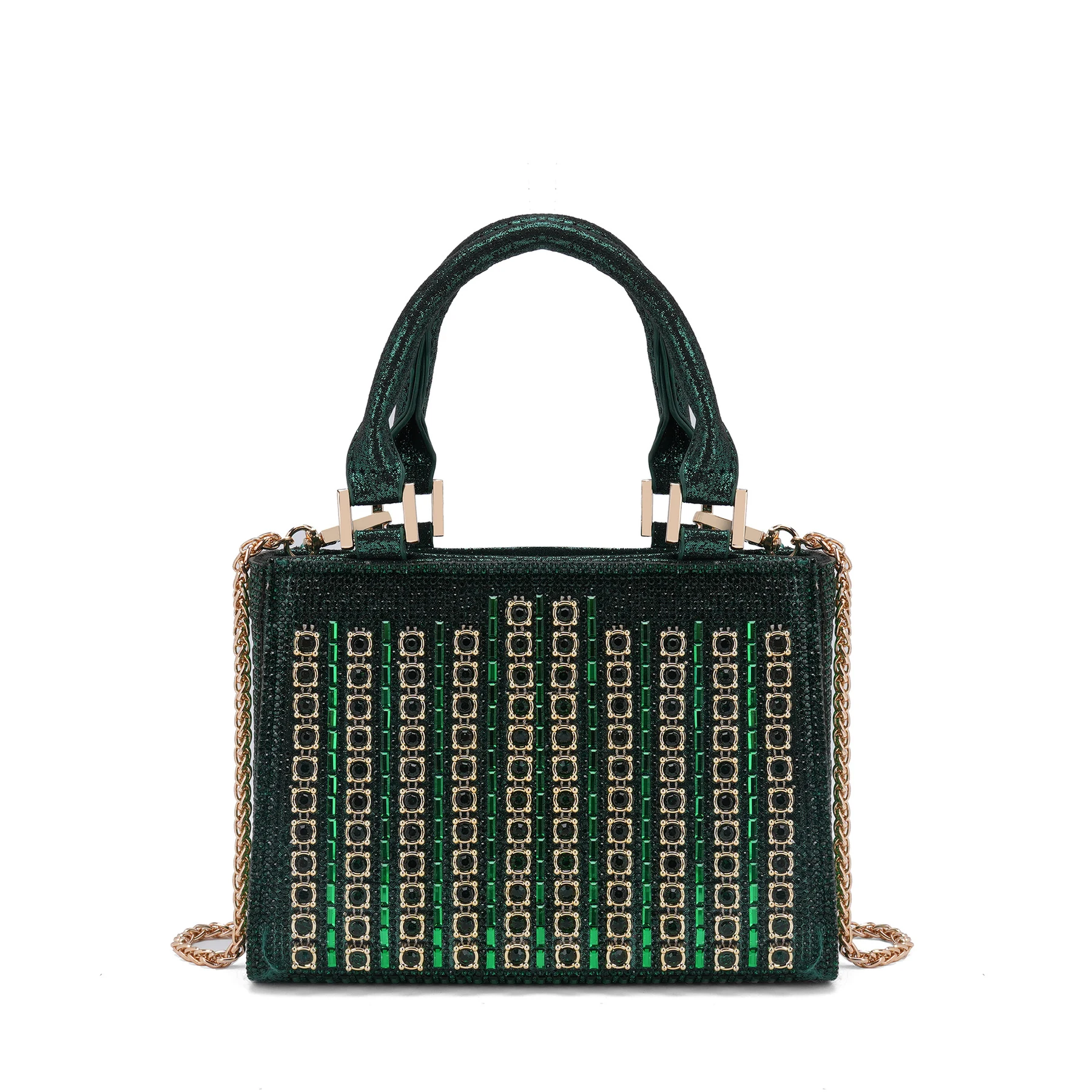 Structured Rhinestone Top-Handle Evening Bag, reference view 3
