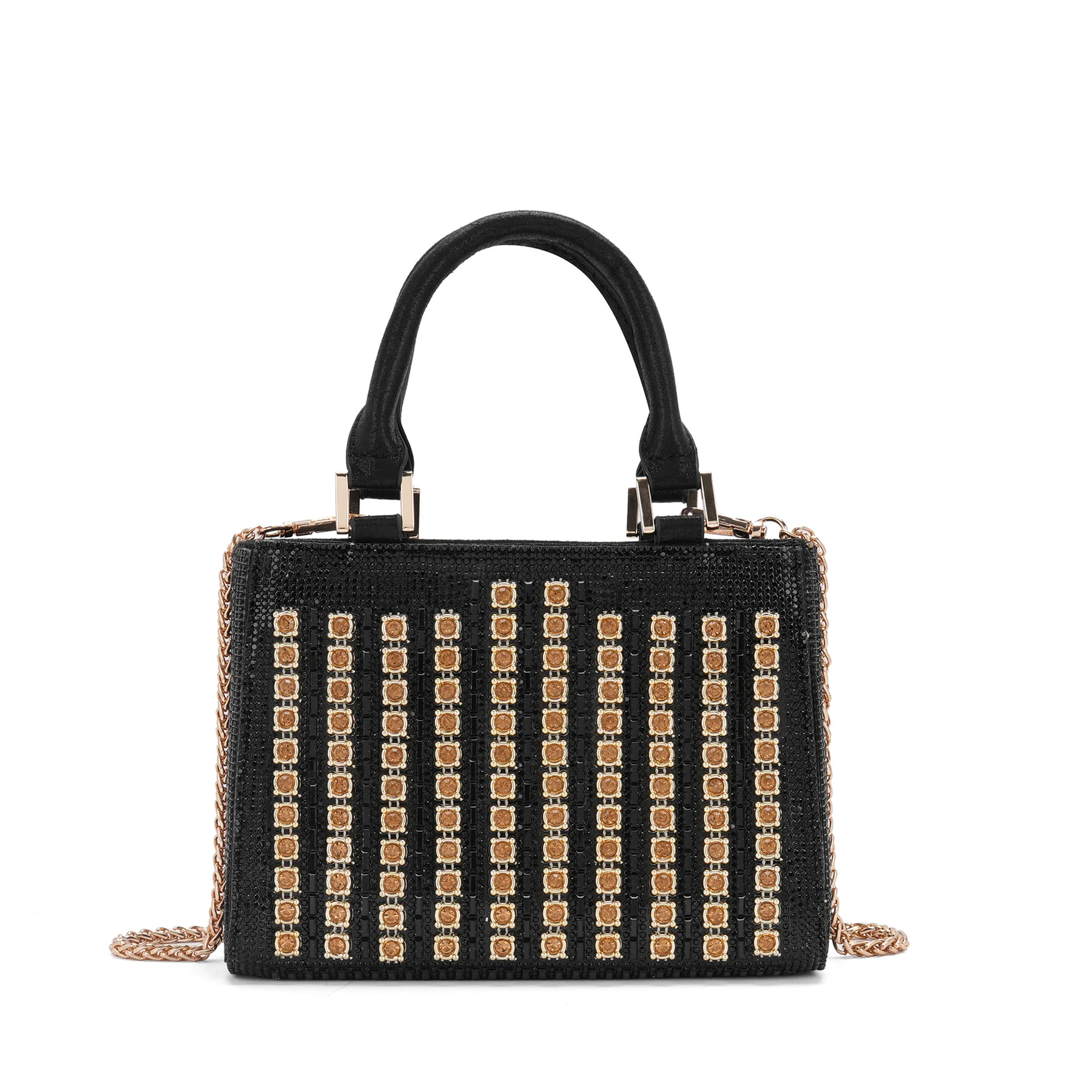 Structured Rhinestone Top-Handle Evening Bag, reference view 5