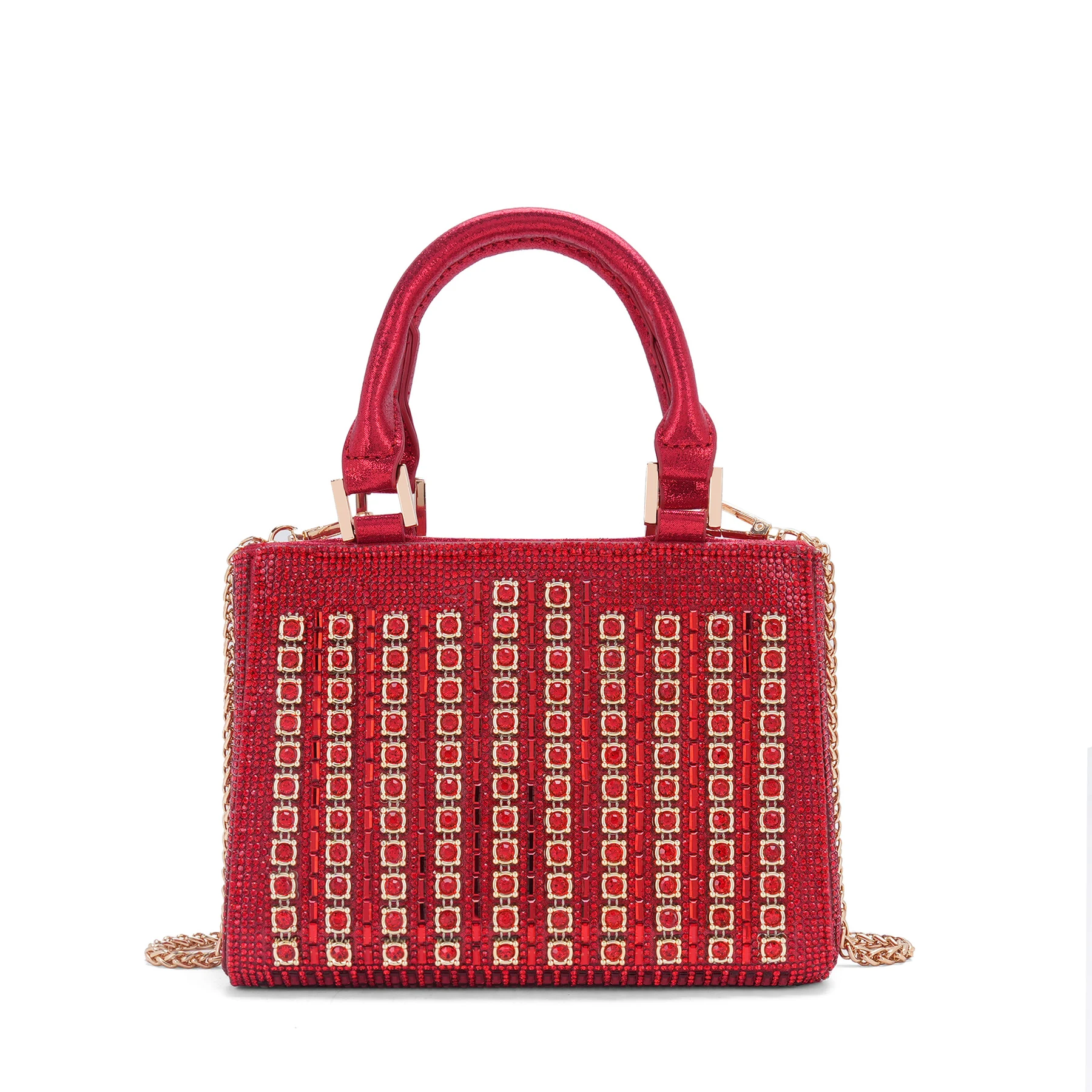 Structured Rhinestone Top-Handle Evening Bag, reference view 6
