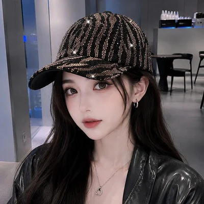 Zebra-Stripe Bling Baseball Cap, product photo 3