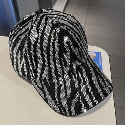 Zebra-Stripe Bling Baseball Cap, product photo 9
