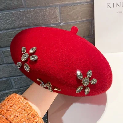 Crystal Blossom Wool-Blend Beret, product photo 5
