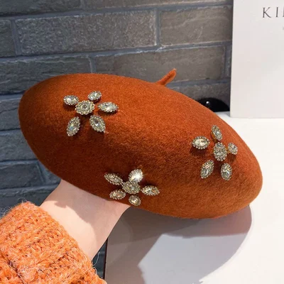 Crystal Blossom Wool-Blend Beret, product photo 7