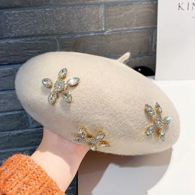 Crystal Blossom Wool-Blend Beret, product photo 10