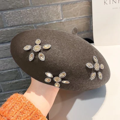 Crystal Blossom Wool-Blend Beret, product photo 11