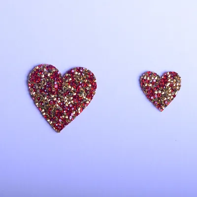 Two-Tone Rhinestone Heart Heat Transfers, Reference view 1